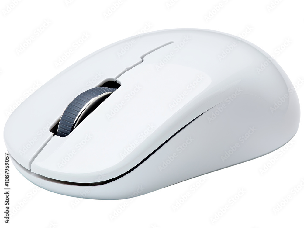 Modern Wireless Computer Mouse on White Background Modern Wireless Computer Mouse on White Background