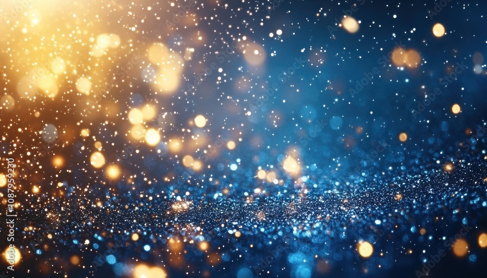 Festive golden bokeh lights and glittering snowflakes create a magical winter background ideal for holiday celebrations or seasonal greetings cards Festive golden bokeh lights and glittering snowflakes create a magical winter background ideal for holiday celebrations or seasonal greetings cards