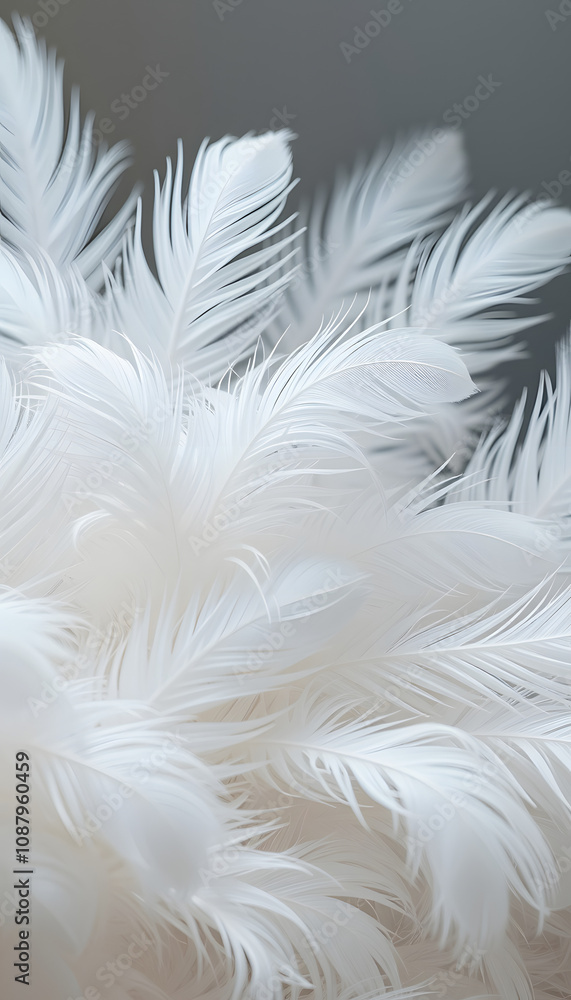 Textured seamless pattern of white soft feathers, dinamic scene Textured seamless pattern of white soft feathers, dinamic scene
