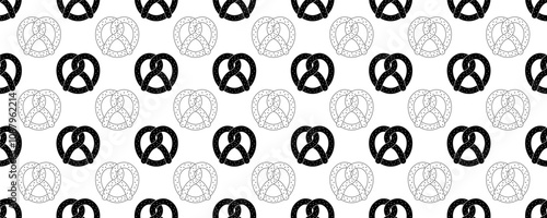 black white pretzels seamless pattern