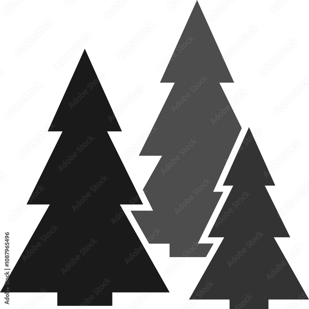 Christmas tree icon, isolated Xmas fir symbol on transparent background. PNG illustration Christmas tree icon, isolated Xmas fir symbol on transparent background. PNG illustration