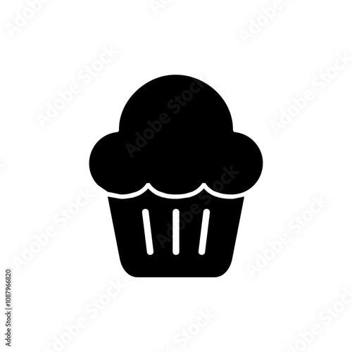 Cup cake icon vector. Cup cake sign and symbol