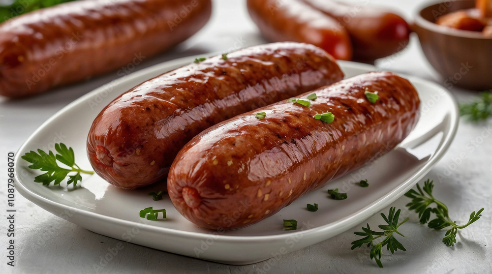 A multiple Sausage pieces, varying in size and shape A multiple Sausage pieces, varying in size and shape