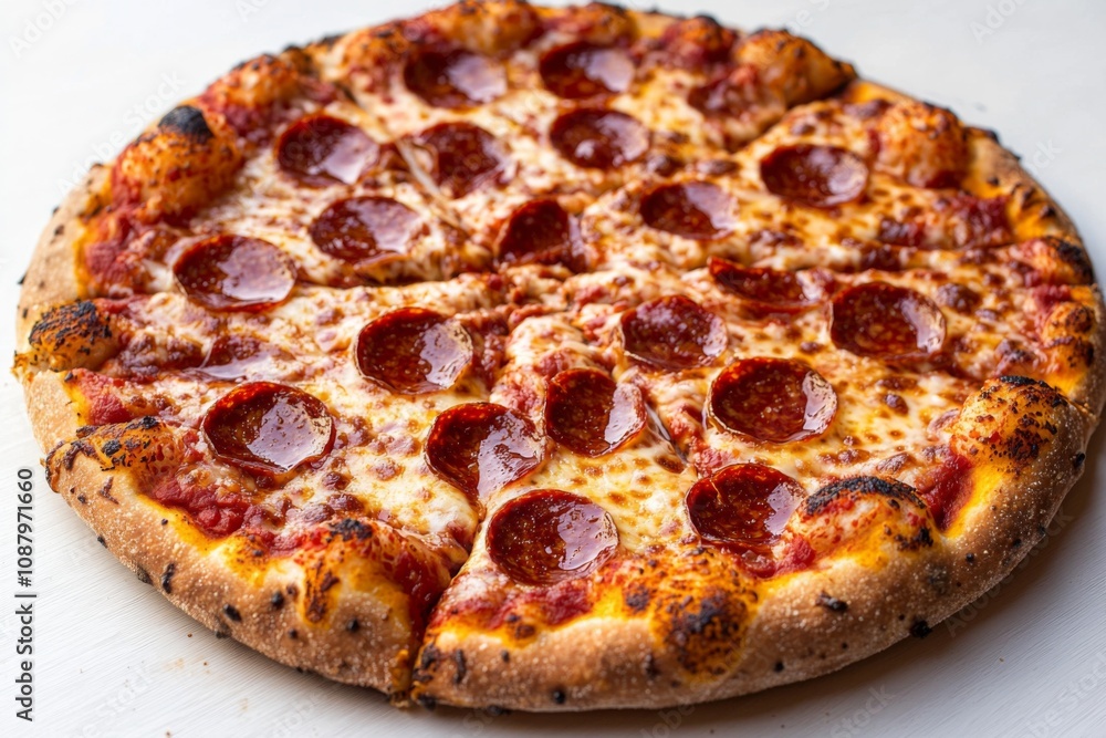 Delicious Pizza on Table Close Up Delicious Pizza on Table Close Up