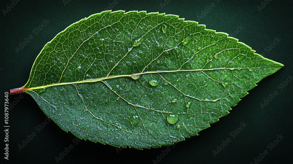 green leaf with water droplets, symbolizing freshness, nature's purity, and the beauty of natural elements under gentle rain or dew in the early morning green leaf with water droplets, symbolizing freshness, nature's purity, and the beauty of natural elements under gentle rain or dew in the early morning