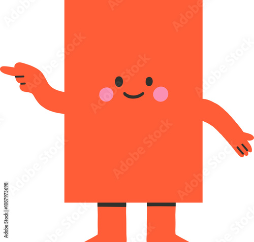 Rectangle character pointing outward