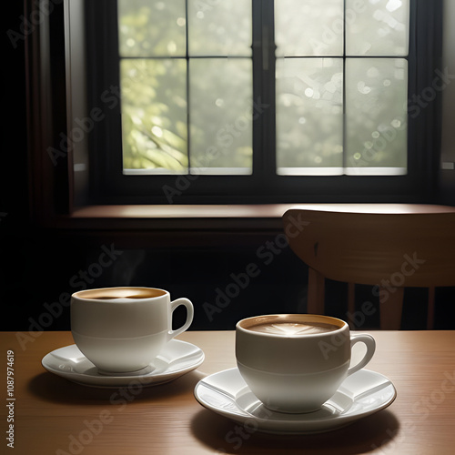 cups of coffee on the table