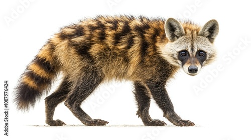 Close-up of a  Striped  Bush Dog photo