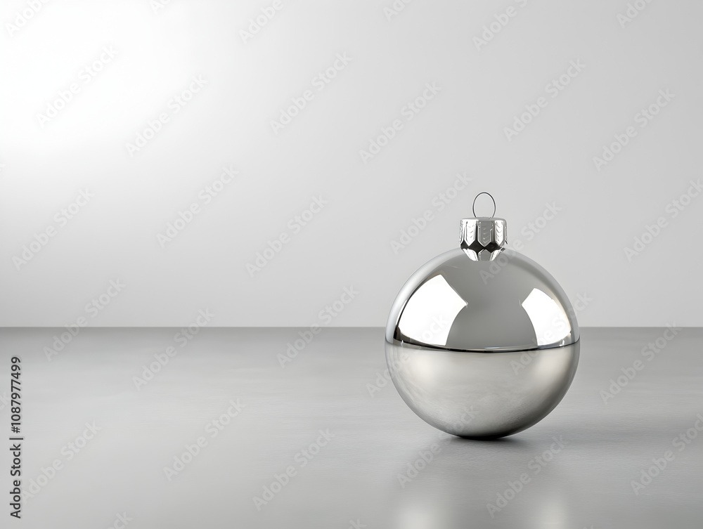 A beautiful glass ornament with a reflective surface on a soft silver background, symbolizing elegance during the holidays. A glass ornament reflecting light.
A beautiful glass ornament with a reflective surface on a soft silver background, symbolizing elegance during the holidays. A glass ornament reflecting light.