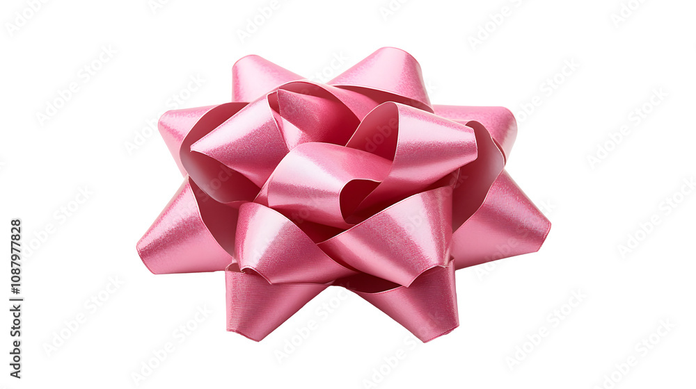 pink gift bow with smooth ribbons, isolated on white background. PNG transparent. pink gift bow with smooth ribbons, isolated on white background. PNG transparent.