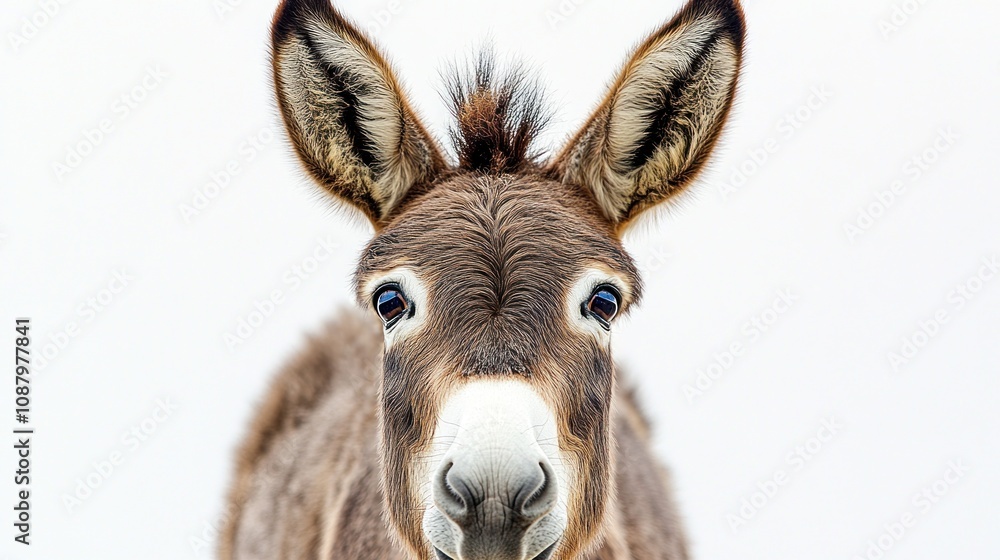 Close-up Portrait of a Donkey with Curious Eyes Close-up Portrait of a Donkey with Curious Eyes