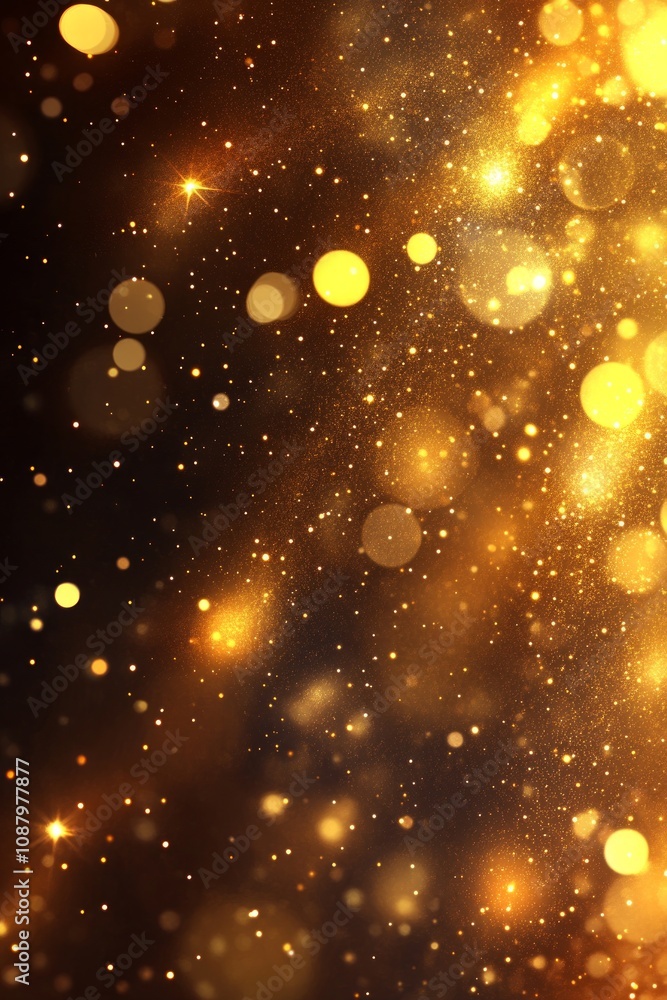Gold and silver bokeh lights shimmering on a dark background, creating a festive and magical atmosphere Gold and silver bokeh lights shimmering on a dark background, creating a festive and magical atmosphere