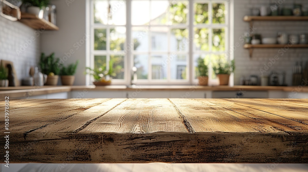 Rustic Kitchen Tabletop: Warm Sunlight in a Cozy Home Rustic Kitchen Tabletop: Warm Sunlight in a Cozy Home
