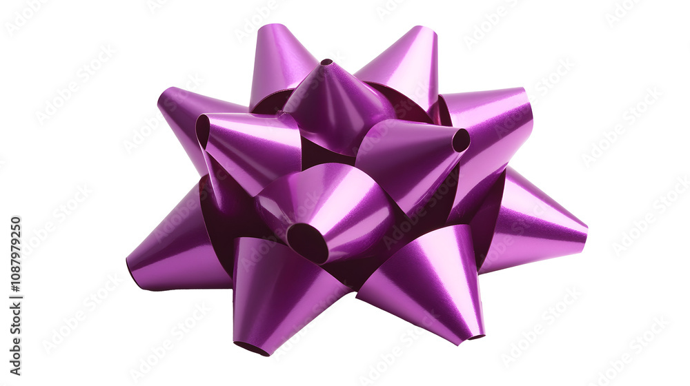 purple gift bow with smooth ribbons, isolated on white background. PNG transparent. purple gift bow with smooth ribbons, isolated on white background. PNG transparent.