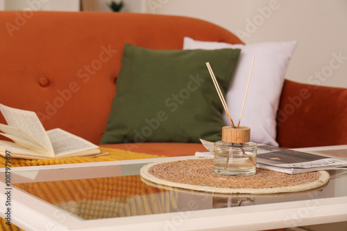 Coffee table with magazine ...