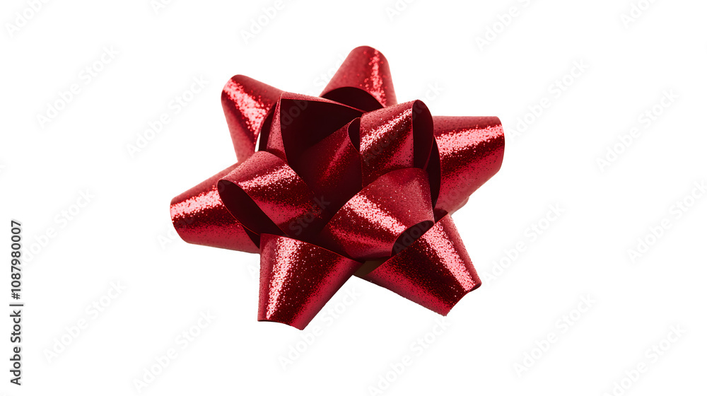 Red gift bow with smooth ribbons, isolated on white background. PNG transparent. Red gift bow with smooth ribbons, isolated on white background. PNG transparent.