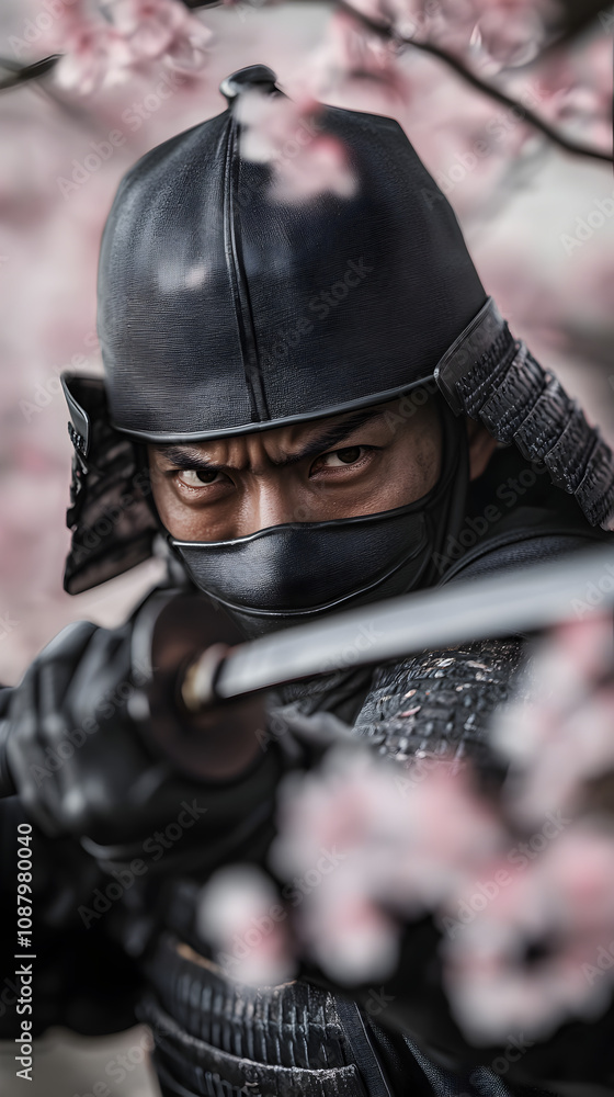A samurai in traditional armor, holding a naginata, posed against a serene cherry blossom background, symbolizing discipline and skill. A samurai ready for battle.
A samurai in traditional armor, holding a naginata, posed against a serene cherry blossom background, symbolizing discipline and skill. A samurai ready for battle.