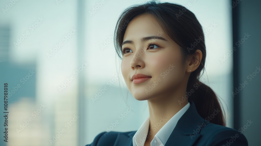 Professional Woman Looking Out of Window Professional Woman Looking Out of Window