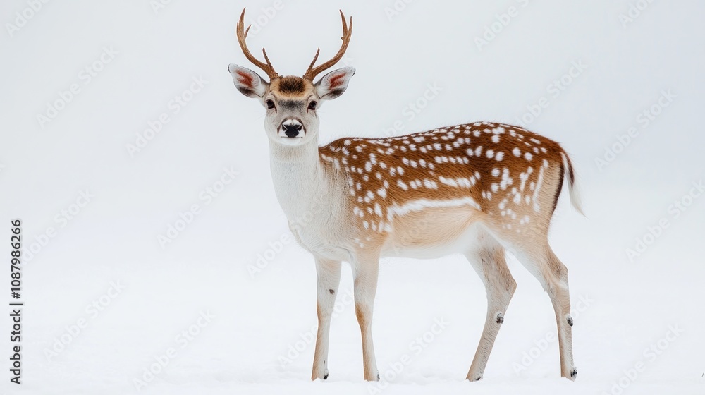 A Curious Deer in the Snow A Curious Deer in the Snow