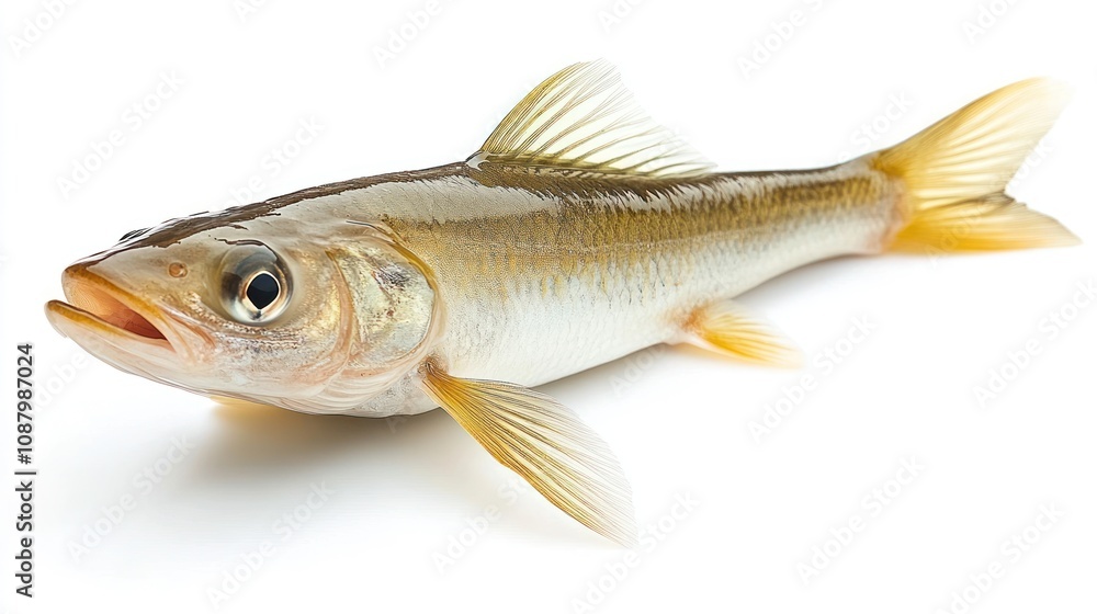 Close-up of a Single Fish Against a White Background Close-up of a Single Fish Against a White Background
