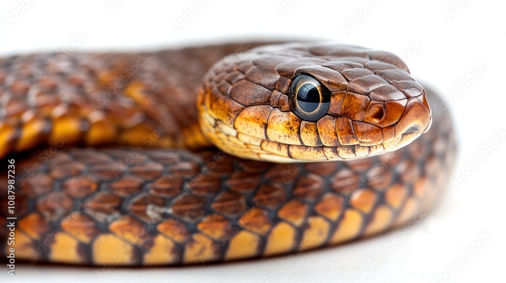 Close-up of a Brown and Yellow Snake Close-up of a Brown and Yellow Snake