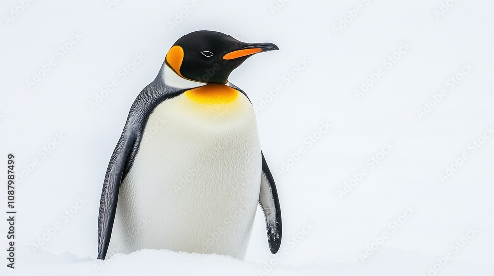 Fototapeta premium Majestic King Penguin in Antarctic Landscape