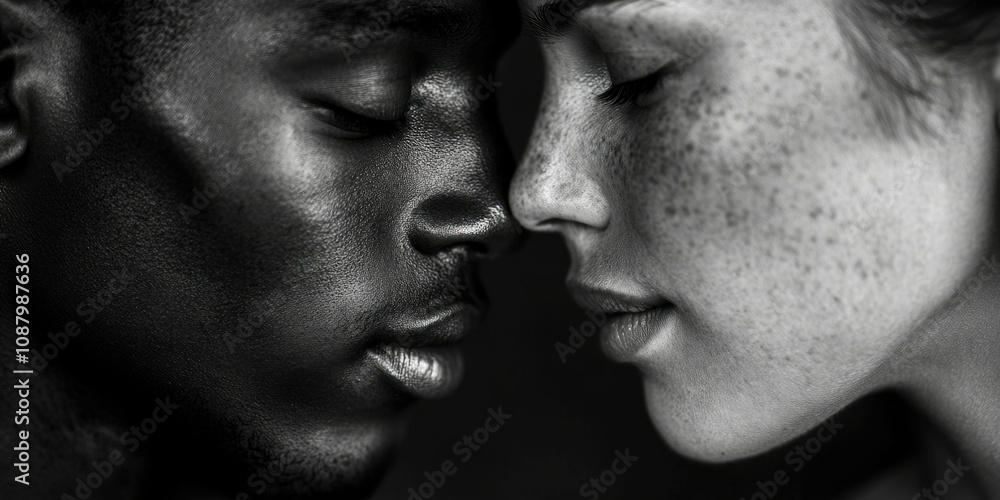 Black and White Intimacy: A Close Embrace Black and White Intimacy: A Close Embrace