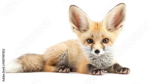 Adorable Fawn Fox Cub Portrait