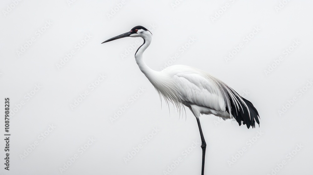 Naklejka premium White Heron in the Mist