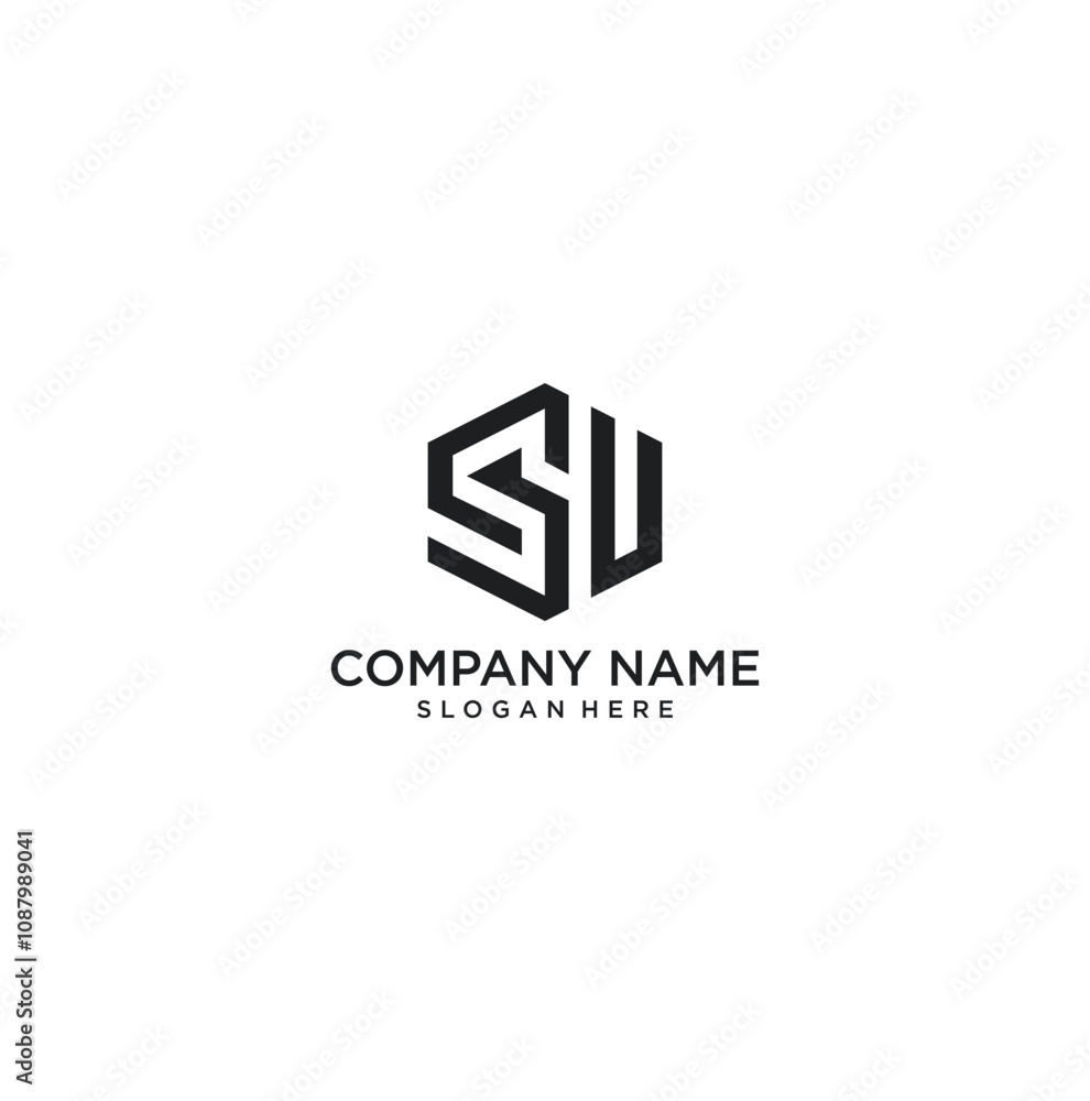 letter SU logo design vector letter SU logo design vector
