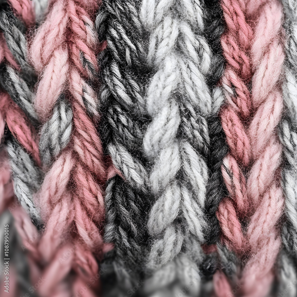 Soft Textures of Transcendent Pink and Grey Yarn for Cozy Designs Soft Textures of Transcendent Pink and Grey Yarn for Cozy Designs