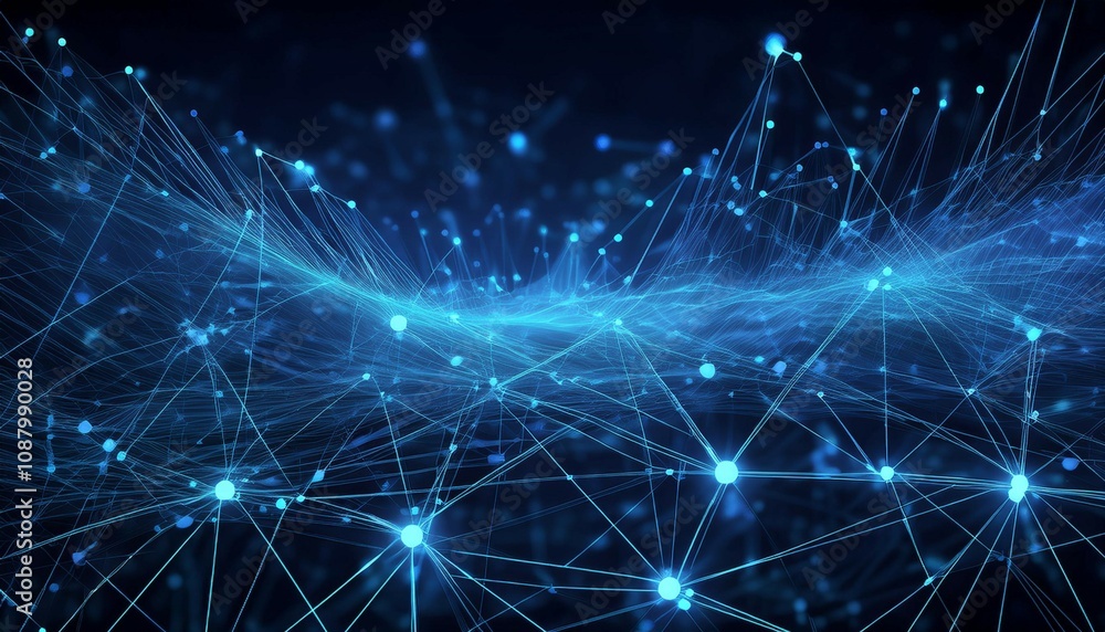 Fototapeta premium technology abstract lines and dots connection background connection digital data generative ai