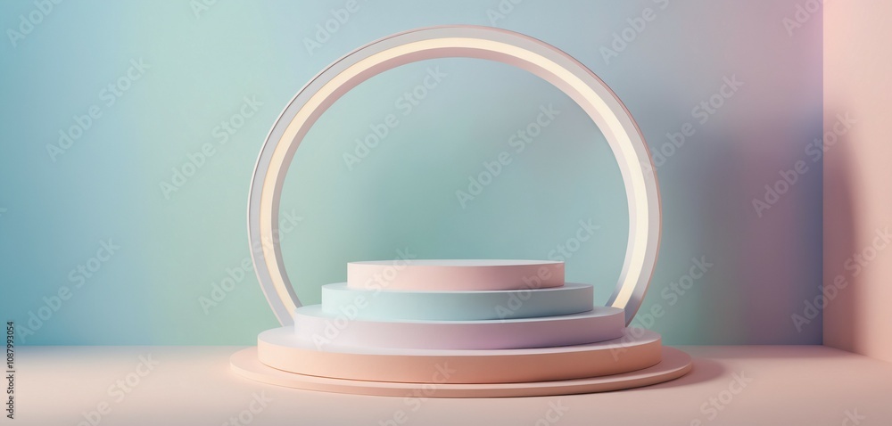 Layered Platforms in Gradient Pastels Layered Platforms in Gradient Pastels