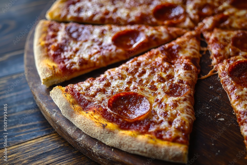 Delicious Pizza on Table Close Up Delicious Pizza on Table Close Up