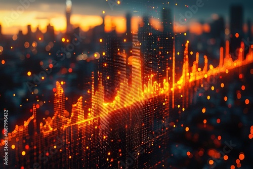 A chart with a dynamic line graph going up and down, representing the intelligent decisions behind smart growth in business