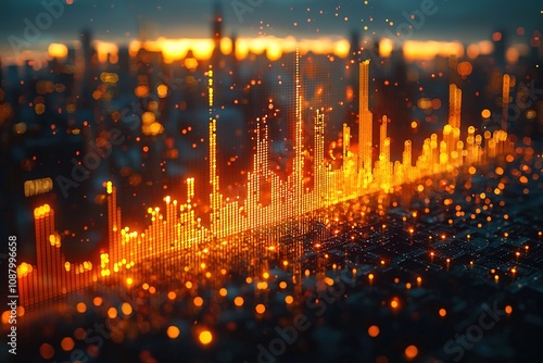A dynamic line graph showing the ups and downs of smart growth decisions in business or finance