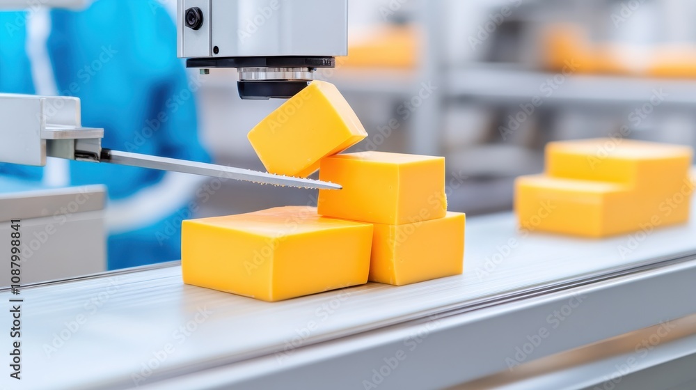 Kitchen Production Line with Automated Cheese Slicing Kitchen Production Line with Automated Cheese Slicing