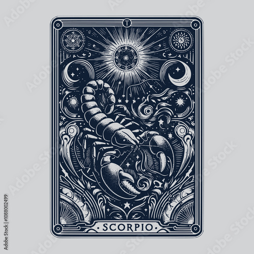scorpio ouija tarot tattoo with starlit details