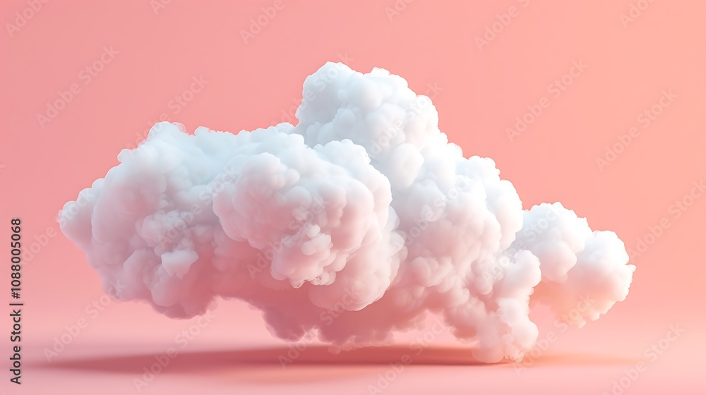 A fluffy white cloud floating against a soft pink background, evoking a dreamy and serene atmosphere. A fluffy white cloud floating against a soft pink background, evoking a dreamy and serene atmosphere.