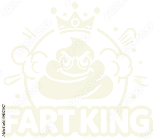 Obraz na płótnie FART KING. This design delivers a balance of humor. It communicates the farter's identity with an engaging design that appeals to customers seeking joy and laughter. remember it with a smile. w salonie