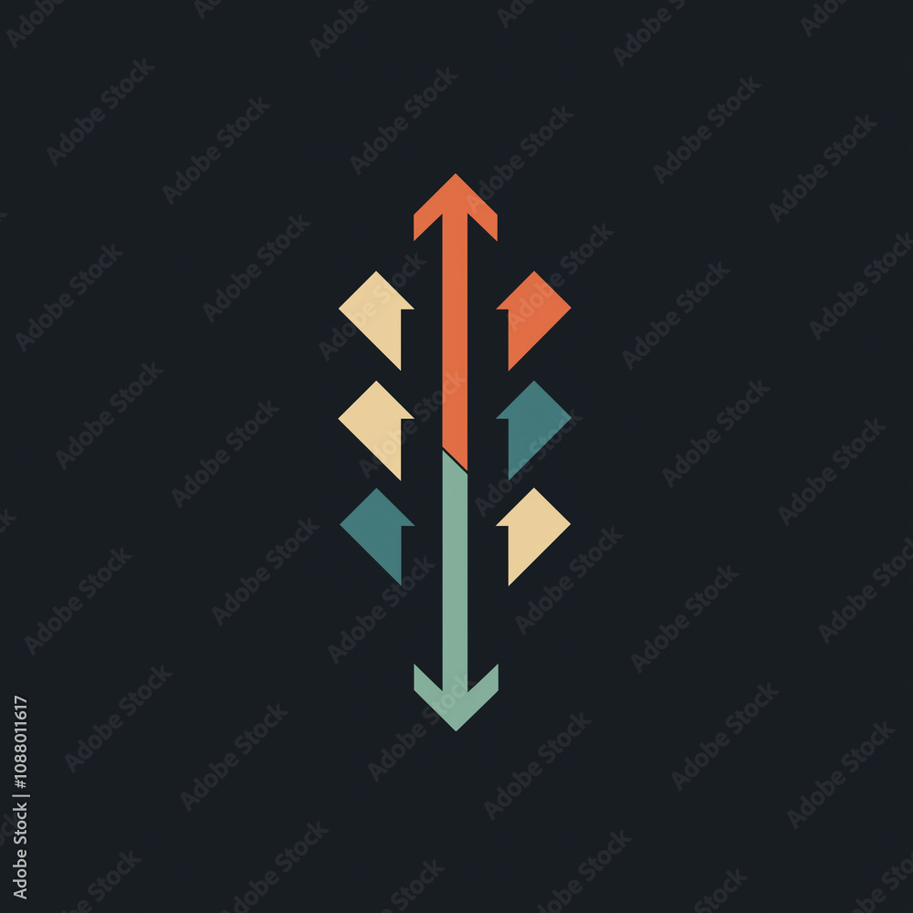 Abstract Up and Down Arrows Geometric Pattern Design Abstract Up and Down Arrows Geometric Pattern Design