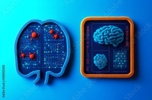 SMS Phishing Attack Concept Illustration of Human Brain with Neurons