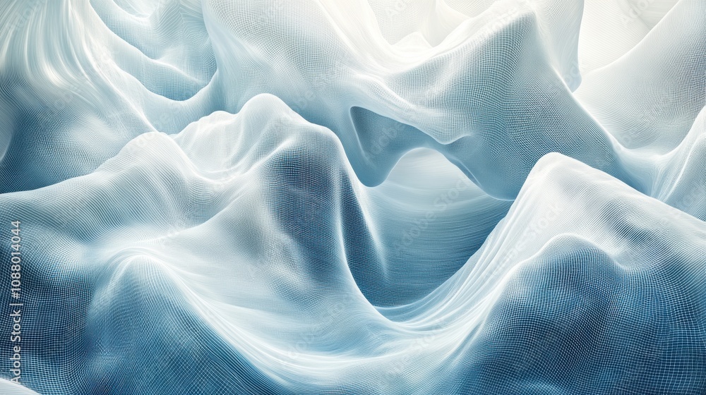 Obraz premium Soft Blue Abstract Waves with Gentle Textures and Flowing Forms Capturing a Serene and Dreamy Aesthetic for Backgrounds and Artistic Concepts