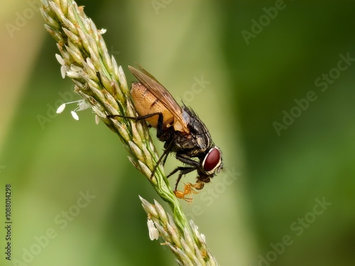 House flies are eating ants photo