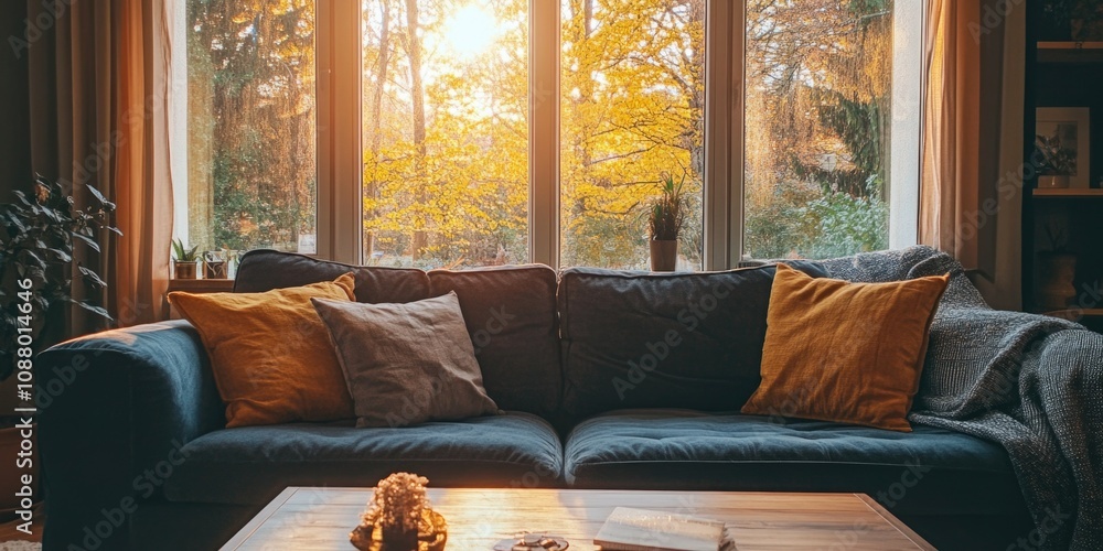 Fototapeta premium Serene Sunset Living Room