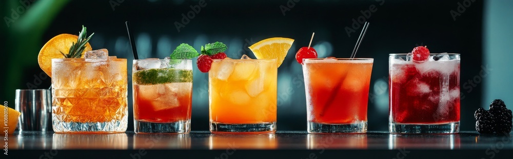 a site placeholder of multicolored cocktails on the bar counter a site placeholder of multicolored cocktails on the bar counter