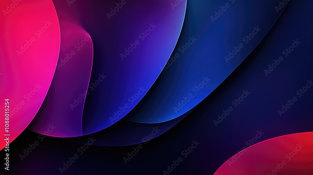 Obraz premium Abstract Digital Background with Fluid Shapes in Vibrant Colors of Pink, Purple, Blue and Black for Artistic and Modern Designs in Various Media Formats