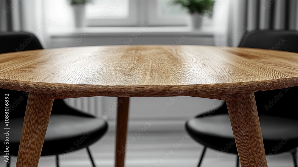 Wooden table with chairs in a cozy interior. Wooden table with chairs in a cozy interior.