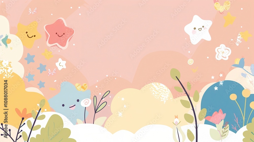 Cute Artistic Cartoon Background - A Whimsical World of Delightful Visuals. The Colorful and Playful Elements, with Their Charming Designs, Creating a Captivating and Imaginative Scene Cute Artistic Cartoon Background - A Whimsical World of Delightful Visuals. The Colorful and Playful Elements, with Their Charming Designs, Creating a Captivating and Imaginative Scene