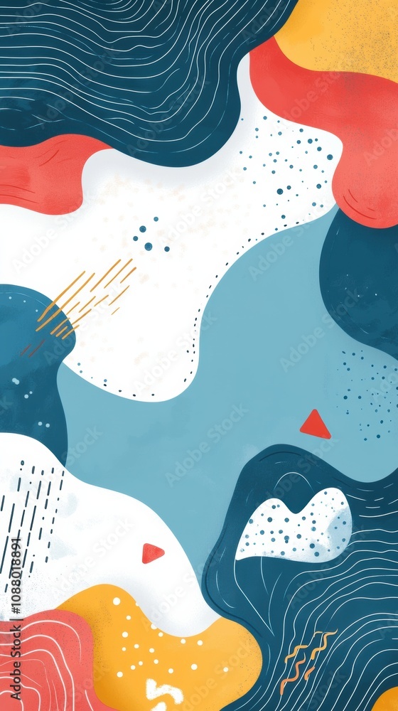 Fototapeta premium Abstract Colorful Background with Flowing Shapes and Lines, Suitable for Modern Art, Creative Projects, and Graphic Design Needs